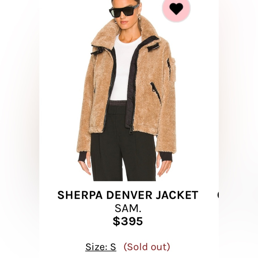 NWT SAM. Sherpa Denver Jacket in Camel - S - Picture 6 of 10